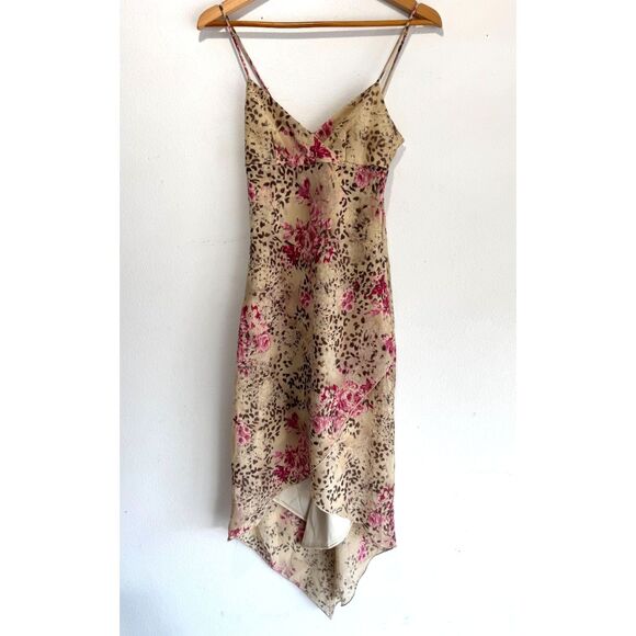 Y2K La Belle slip dress VTG america made asymmetric high low animal print women5 - Picture 2 of 7